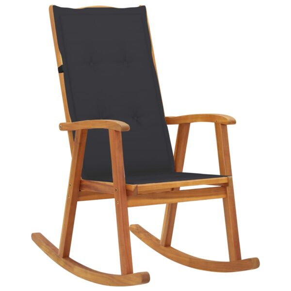 vidaXL Rocking Chair with Cushions Solid Acacia Wood