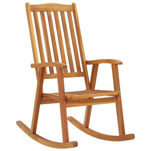 vidaXL Rocking Chair with Cushions Solid Acacia Wood - Image 2