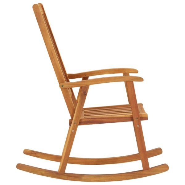 vidaXL Rocking Chair with Cushions Solid Acacia Wood - Image 4