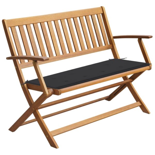 vidaXL Patio Bench with Cushion 47.2" Solid Acacia Wood