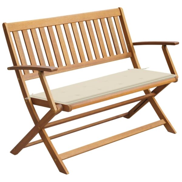 vidaXL Patio Bench with Cushion 47.2" Solid Acacia Wood