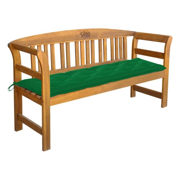 vidaXL Patio Bench with Cushion 61.8" Solid Acacia Wood