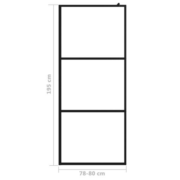 vidaXL Walk-in Shower Wall with Clear ESG Glass Black 31.5"x76.8" - Image 7