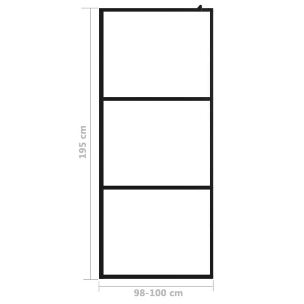 vidaXL Walk-in Shower Wall with Clear ESG Glass Black 39.4"x76.8" - Image 6