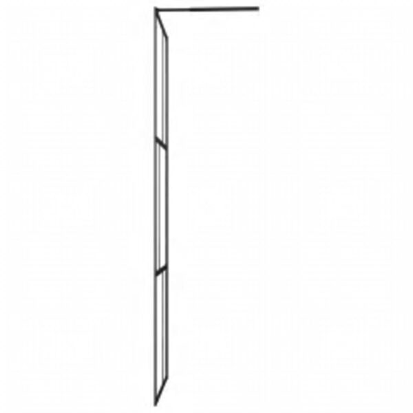 vidaXL Walk-in Shower Wall with Tempered Glass Black 45.3"x76.8" - Image 4