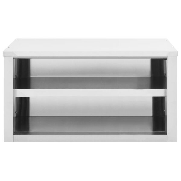 vidaXL Kitchen Wall Cabinet 35.4"x15.7"x19.7" Stainless Steel - Image 2