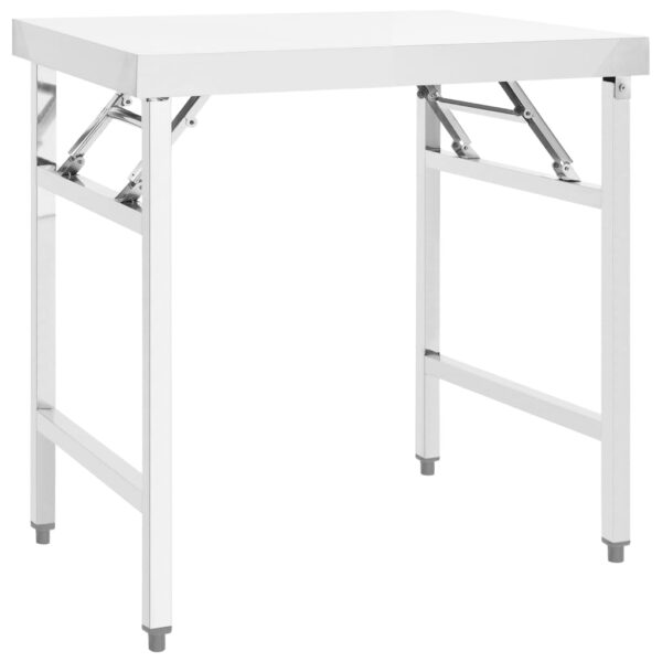 vidaXL Kitchen Folding Work Table 34"x24"x32" Stainless Steel