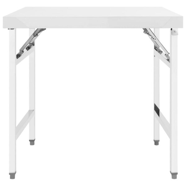 vidaXL Kitchen Folding Work Table 34"x24"x32" Stainless Steel - Image 2