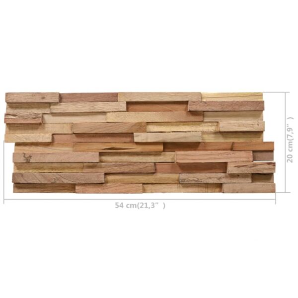 vidaXL 3D Wall Cladding Panels 10 pcs 11.6 ftÂ² Solid Wood Teak - Image 5