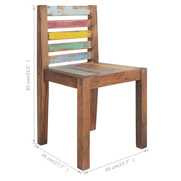 vidaXL Dining Chairs 4 pcs Solid Reclaimed Wood - Image 8