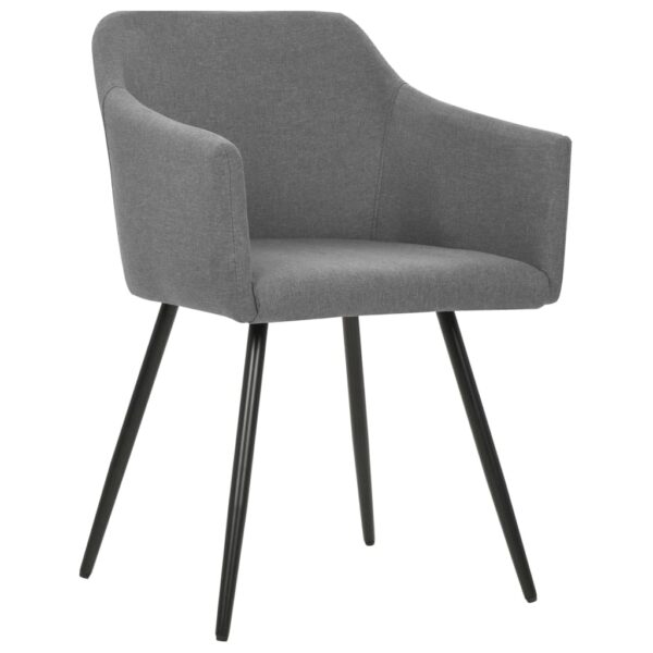 vidaXL Dining Chairs 4 pcs Light Gray Fabric - Image 2