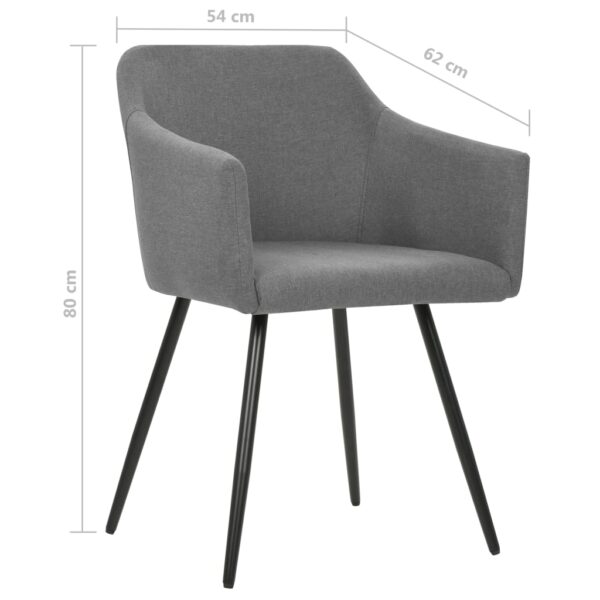 vidaXL Dining Chairs 4 pcs Light Gray Fabric - Image 7