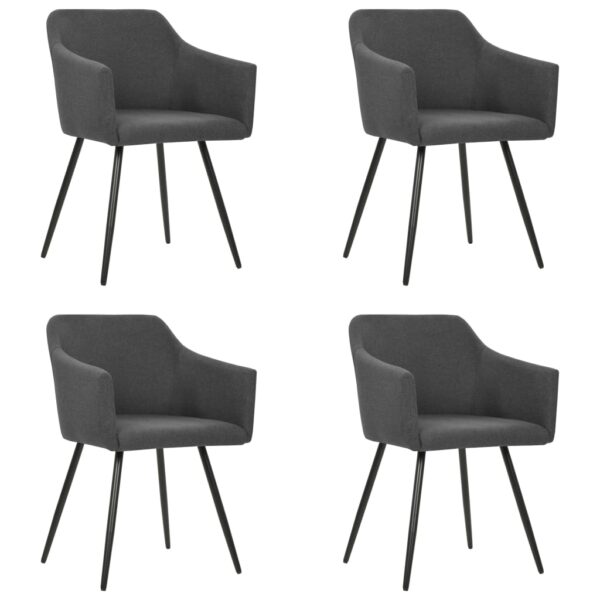 vidaXL Dining Chairs 4 pcs Dark Gray Fabric