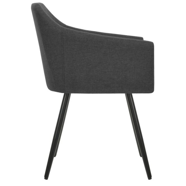 vidaXL Dining Chairs 4 pcs Dark Gray Fabric - Image 4