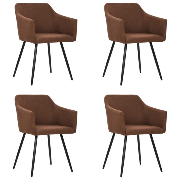 vidaXL Dining Chairs 4 pcs Brown Fabric