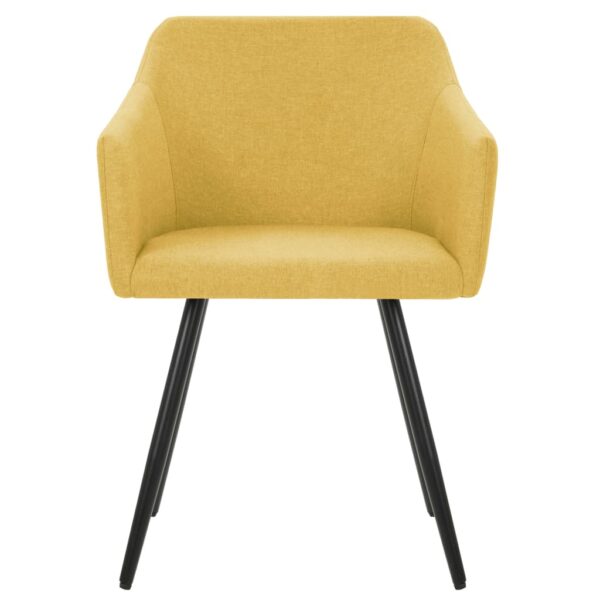 vidaXL Dining Chairs 4 pcs Yellow Fabric - Image 3