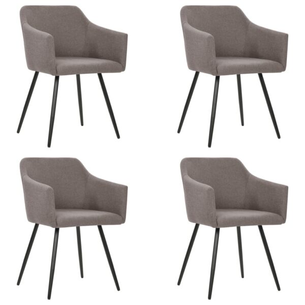 vidaXL Dining Chairs 4 pcs Taupe Fabric