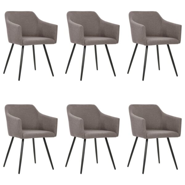 vidaXL Dining Chairs 6 pcs Taupe Fabric