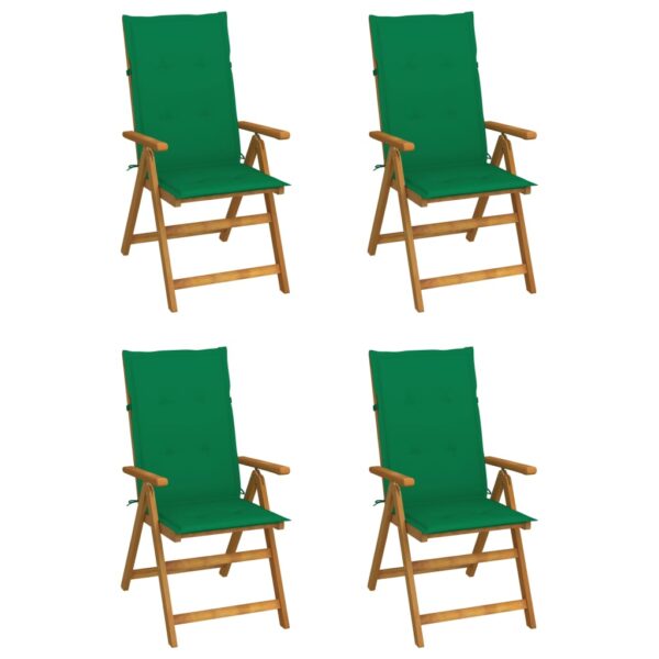 vidaXL Patio Reclining Chairs 4 pcs with Cushions Solid Acacia Wood