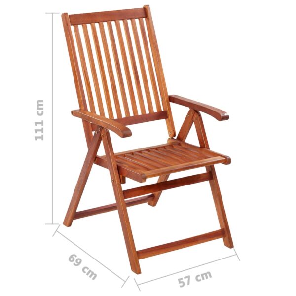 vidaXL Folding Patio Chairs 4 pcs Solid Acacia Wood - Image 9