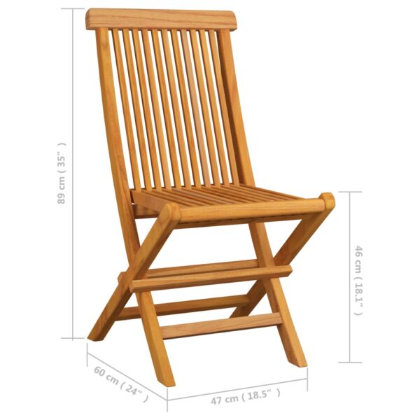 vidaXL Patio Chairs with Taupe Cushions 6 pcs Solid Teak Wood - Image 12