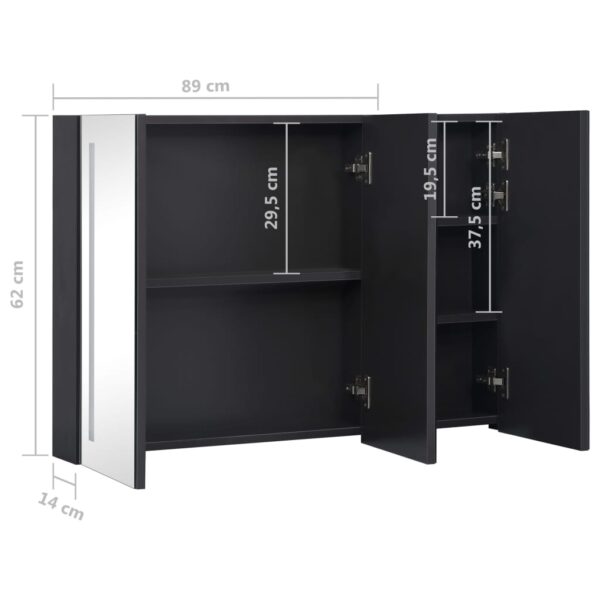 vidaXL LED Bathroom Mirror Cabinet 35"x5.5"x24.4" - Image 9