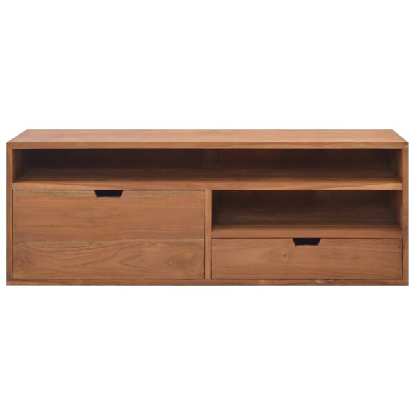 vidaXL TV Stand 43.3"x11.8"x15.7" Solid Wood Teak - Image 2