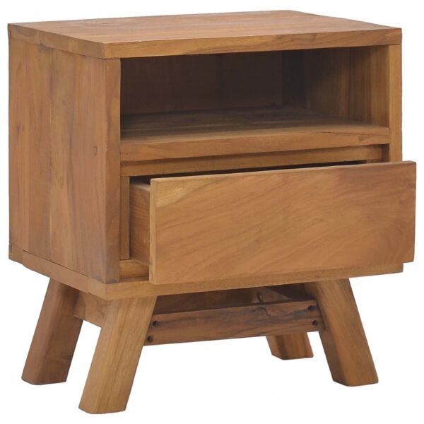 vidaXL Bedside Cabinet 15.7"x11.8"x17.7" Solid Teak Wood - Image 2