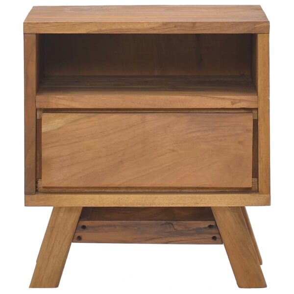 vidaXL Bedside Cabinet 15.7"x11.8"x17.7" Solid Teak Wood - Image 3