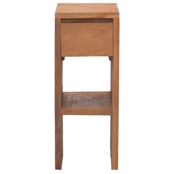 vidaXL Bedside Cabinet 7.9"x13.8"x19.7" Solid Teak Wood - Image 2