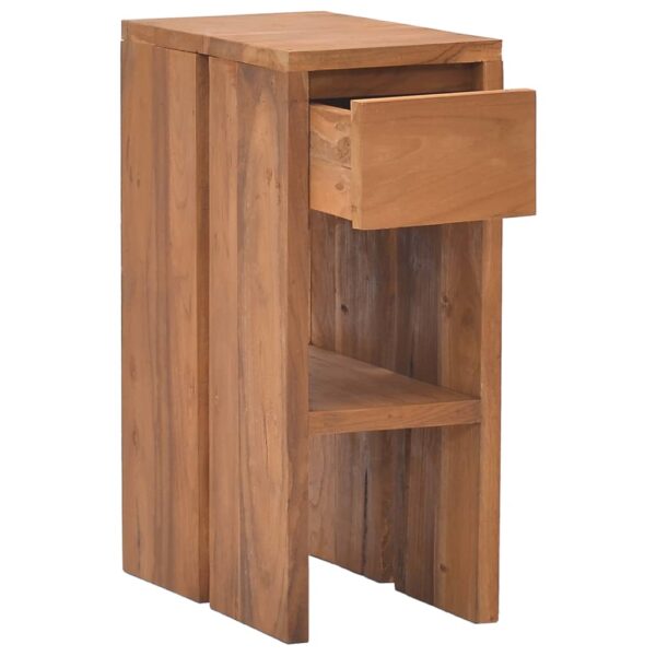 vidaXL Bedside Cabinet 7.9"x13.8"x19.7" Solid Teak Wood - Image 3