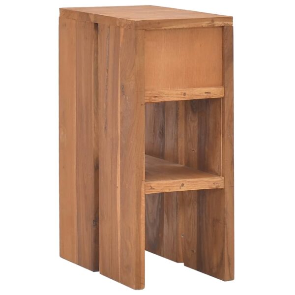 vidaXL Bedside Cabinet 7.9"x13.8"x19.7" Solid Teak Wood - Image 5