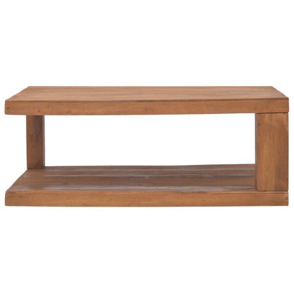 vidaXL Coffee Table 35.4"x19.7"x13.8" Solid Teak Wood - Image 2