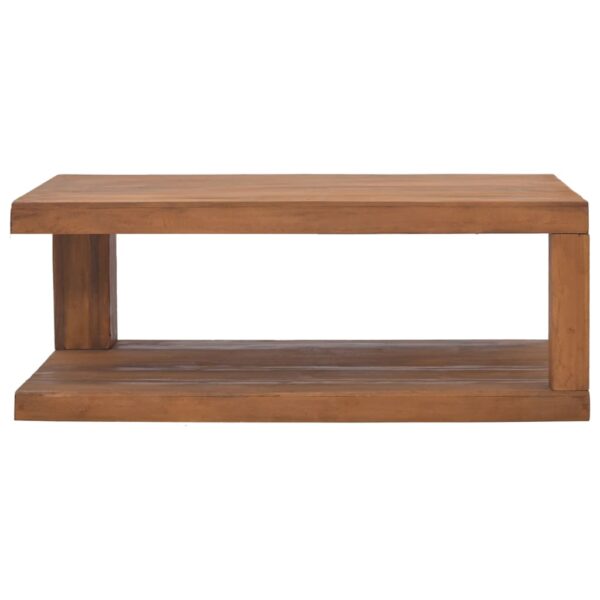 vidaXL Coffee Table 35.4"x19.7"x13.8" Solid Teak Wood - Image 3