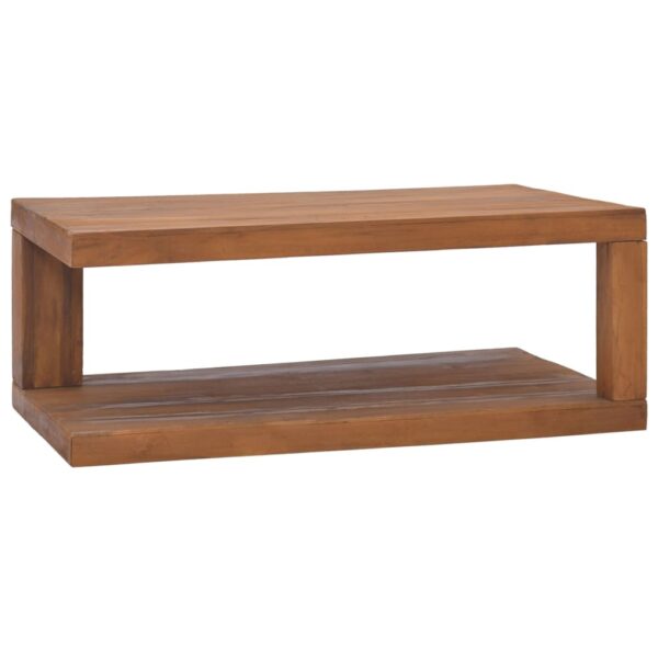 vidaXL Coffee Table 35.4"x19.7"x13.8" Solid Teak Wood - Image 5