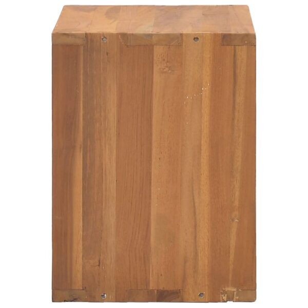 vidaXL Bedside Cabinet 15.7"x11.8"x15.7" Solid Teak Wood - Image 3