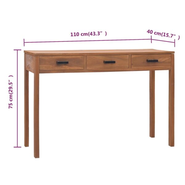 vidaXL Office Desk 43.3"x15.7"x29.5" Solid Teak Wood - Image 8