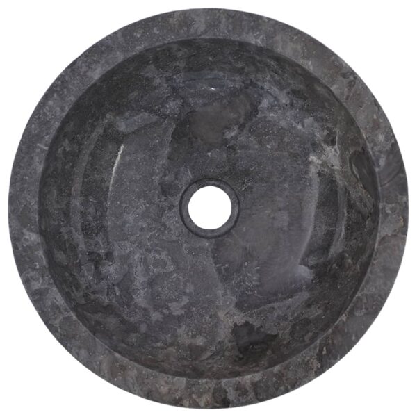 vidaXL Sink Gray Ã˜27.6"x4.7" Marble - Image 10