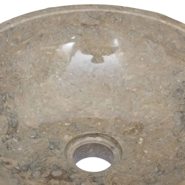 vidaXL Sink Gray Ã˜15.7"x4.7" Marble - Image 5