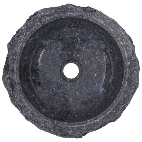 vidaXL Sink Gray Ã˜15.7"x4.7" Marble - Image 8