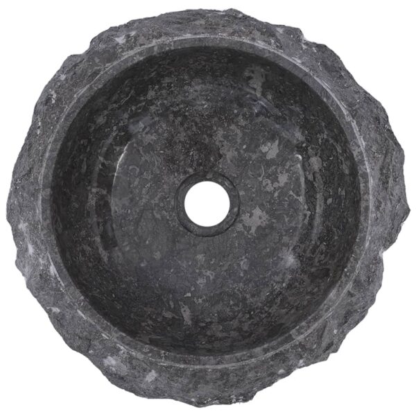 vidaXL Sink Gray Ã˜15.7"x4.7" Marble - Image 10