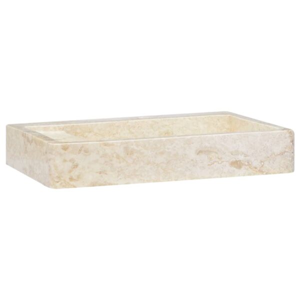 vidaXL Sink Cream 22.8"x15.4"x3.9" Marble - Image 2