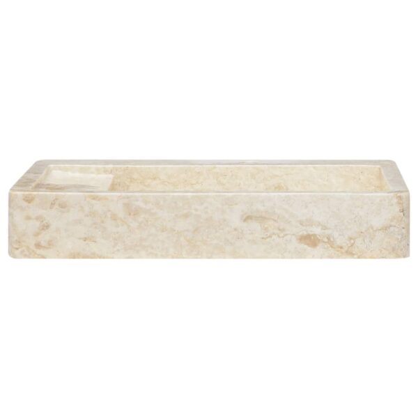 vidaXL Sink Cream 22.8"x15.4"x3.9" Marble - Image 3