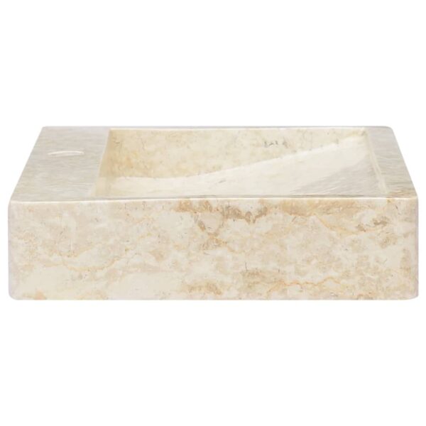 vidaXL Sink Cream 22.8"x15.4"x3.9" Marble - Image 4