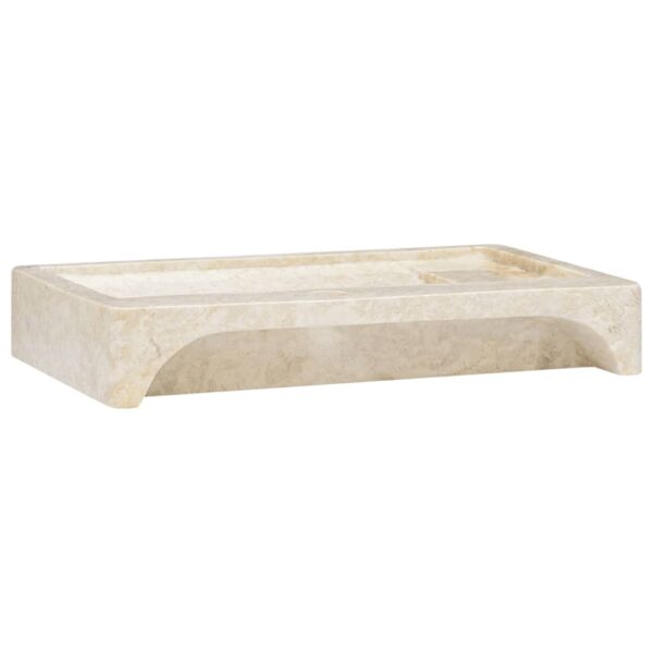 vidaXL Sink Cream 22.8"x15.4"x3.9" Marble - Image 5