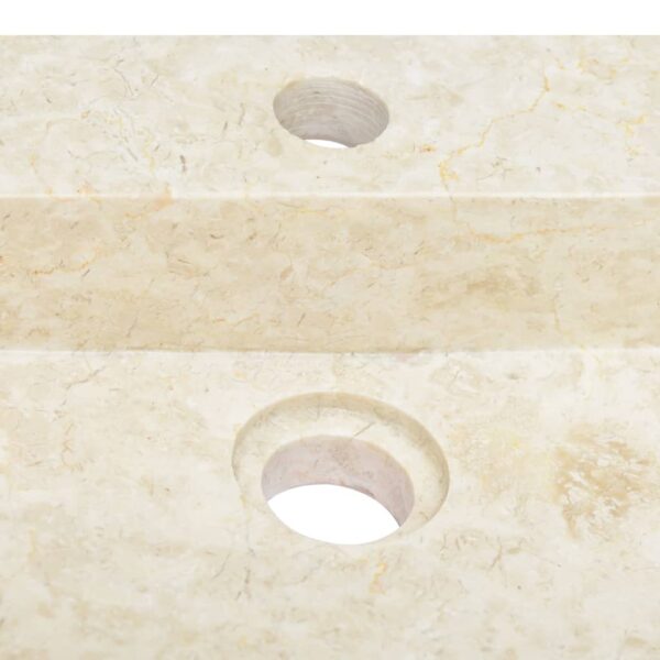 vidaXL Sink Cream 22.8"x15.4"x3.9" Marble - Image 6