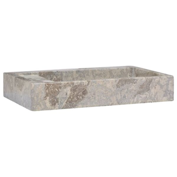 vidaXL Sink Gray 22.8"x15.4"x3.9" Marble - Image 2