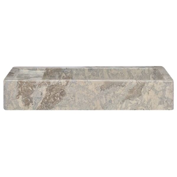 vidaXL Sink Gray 22.8"x15.4"x3.9" Marble - Image 3