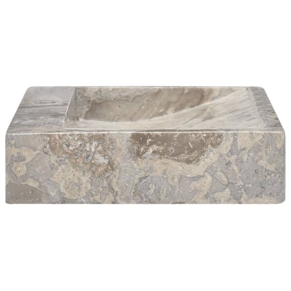 vidaXL Sink Gray 22.8"x15.4"x3.9" Marble - Image 4