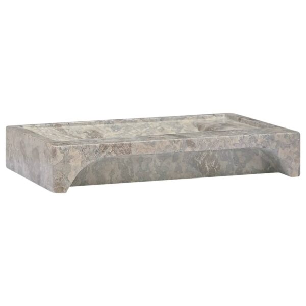 vidaXL Sink Gray 22.8"x15.4"x3.9" Marble - Image 5